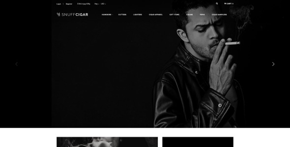 элегантный сигарный интернет-магазин opencart шаблон