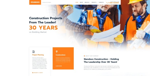 строительная компания wordpress elementor theme