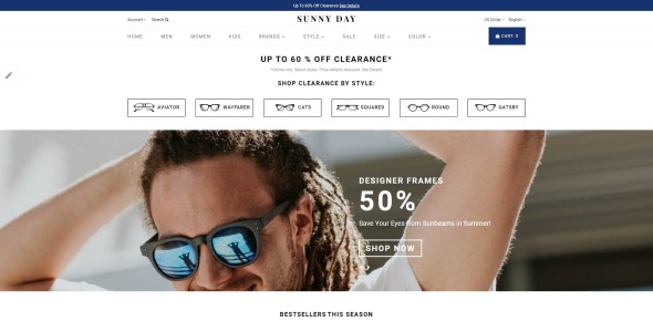 классные очки интернет-магазин opencart шаблон