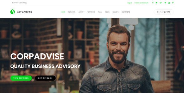 шаблон целевой страницы fresh business consultancy agency