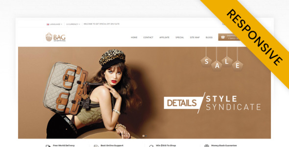 шаблон opencart магазина сумок