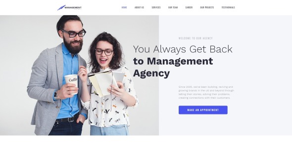 brilliant management company html шаблон целевой страницы