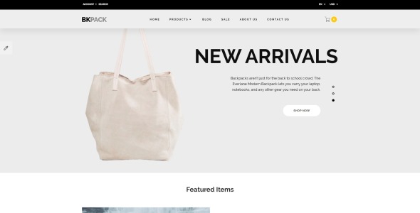 отзывчивый шаблон интернет-магазина сумок opencart