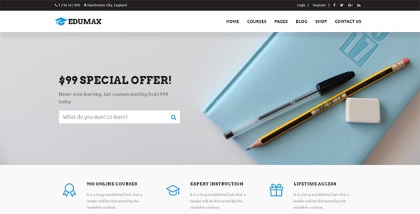 образовательный университет и онлайн-курсы. тема wordpress