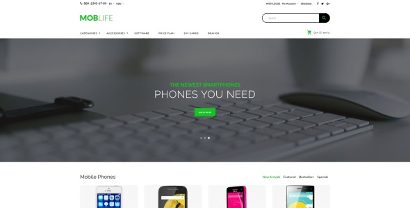 шаблон магазина мобильных телефонов opencart