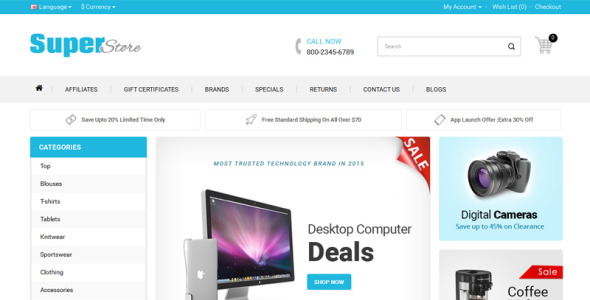 шаблон opencart super store