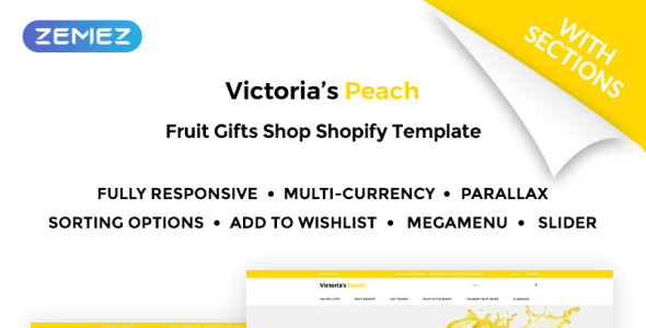 фруктовые подарки shopify тема