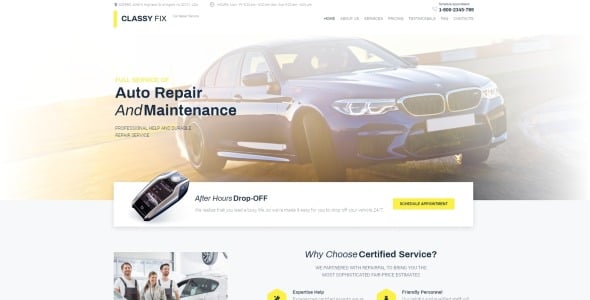 ремонт автомобилей wordpress elementor theme