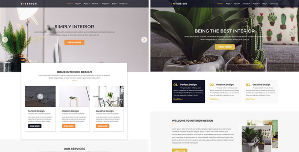 Адаптивный PSD шаблон на тему дизайн интерьеров