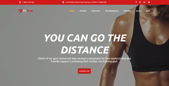 фитнес-студия адаптивный шаблон целевой страницы html5