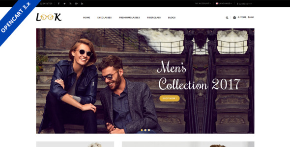 look glasses отзывчивый шаблон opencart