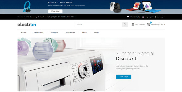 шаблон opencart магазина electron store