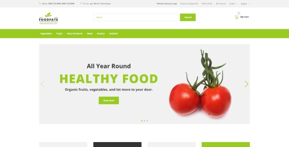эффективный шаблон opencart интернет-магазина продуктов питания