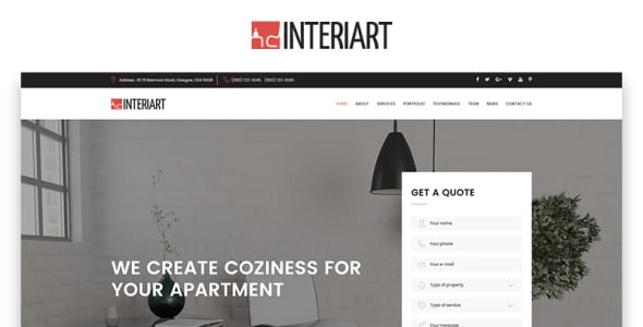 дизайн интерьера html шаблон целевой страницы