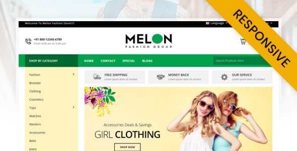 шаблон модного магазина opencart