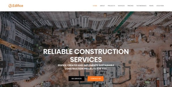 строительные услуги html шаблон целевой страницы