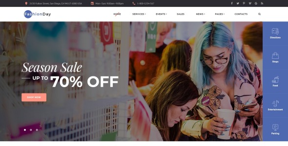 модный магазин многостраничный html шаблон сайта
