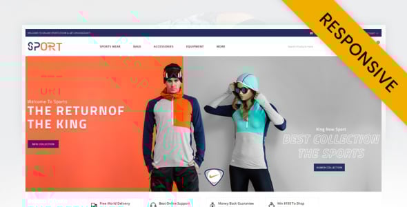 шаблон спортивного магазина opencart