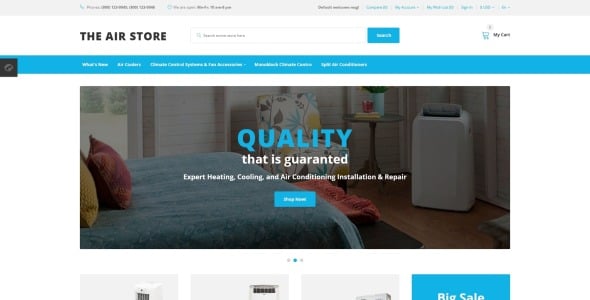 простые системы кондиционирования интернет магазин opencart шаблон