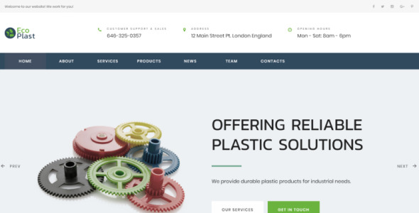 шаблон целевой страницы plastic solutions html5