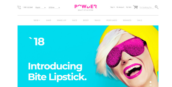 шаблон opencart магазина красоты