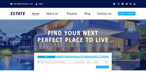 PSD шаблон на тему агентство недвижимости