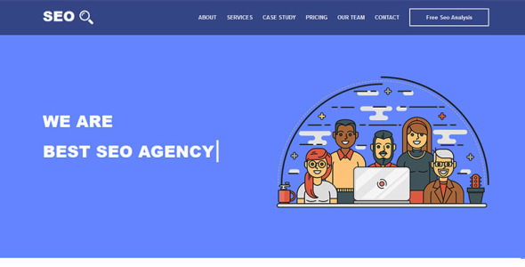 seo &amp; digital marketing agency html5 template landing page template