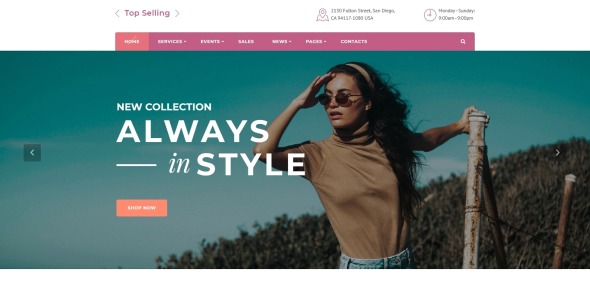 модный магазин многостраничный шаблон сайта html5
