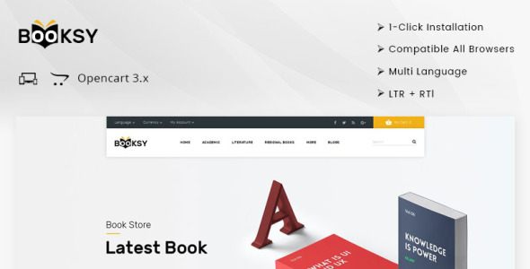 отзывчивый шаблон opencart booksy