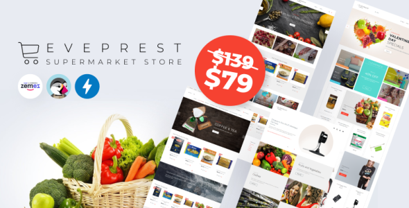 супермаркет магазин prestashop тема