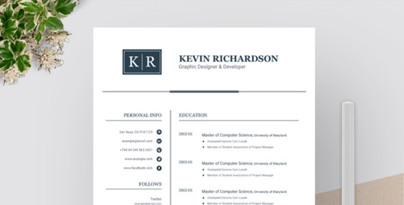 Адаптивный Резюме на тему графика