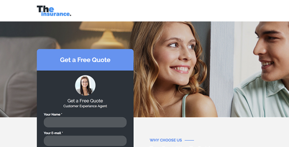 Unbounce шаблон на тему страховая компания