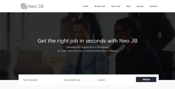 современная доска вакансий wordpress elementor theme