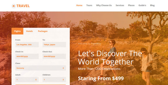 туристическое агентство html tempalte landing page template