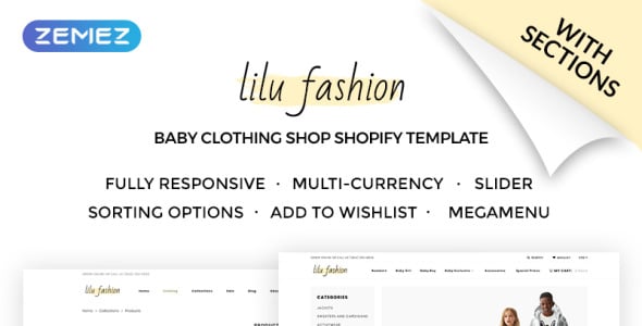 детская одежда shopify тема