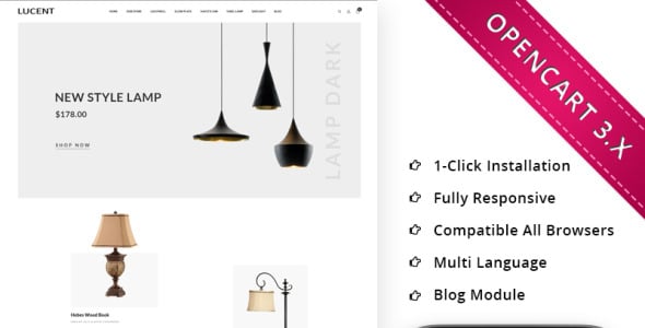светящийся свет магазин отзывчивый магазин шаблон opencart