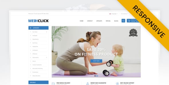 шаблон opencart магазина лекарств