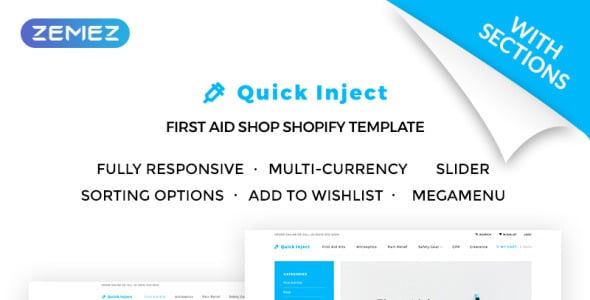 предметы первой помощи shopify тема