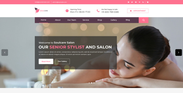 Адаптивный PSD шаблон на тему красота