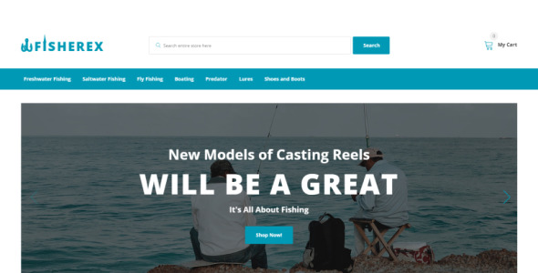 рыболовный магазин шаблон opencart