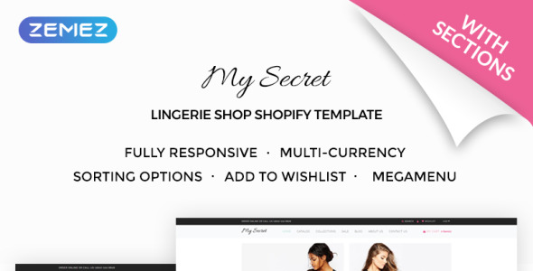 магазин нижнего белья shopify тема