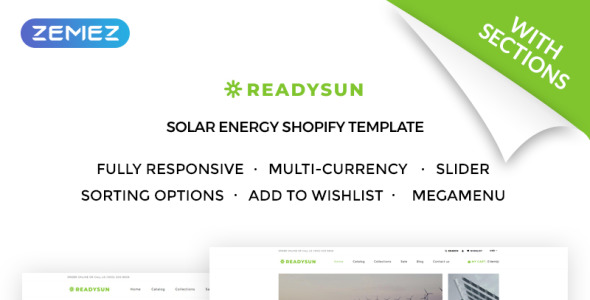 магазин оборудования для солнечной энергии тема shopify