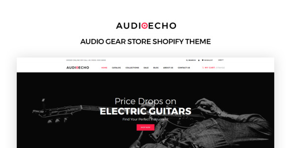 стильная аудиоаппаратура интернет-магазина shopify theme