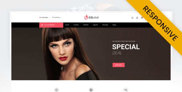 шаблон opencart магазина красоты