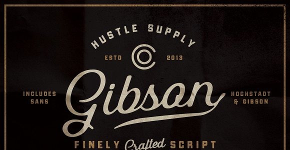 Download Gibson Script + Extras Font - Шрифт на тему графика