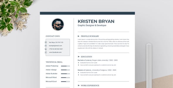 Адаптивный Резюме на тему графика