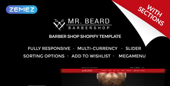 брутальная тема парикмахерской shopify