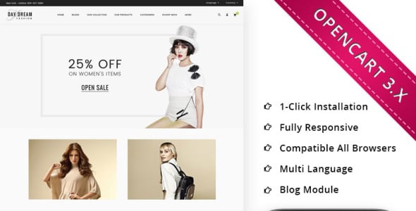 The Fashion Hub Responsive OpenCart Template