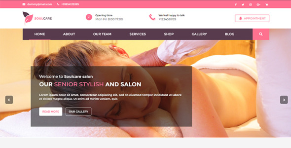 шаблон целевой страницы soulcare spa