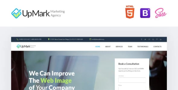 причудливое маркетинговое агентство html шаблон целевой страницы